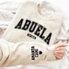 Custom Abuela Sweatshirt With Kids Names on Sleeve, Personalized Est Crewneck, New Mom Gift, Birthday Gift for Mama Grandma view 2