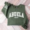 Custom Abuela Sweatshirt With Kids Names on Sleeve, Personalized Est Crewneck, New Mom Gift, Birthday Gift for Mama Grandma view 3