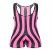 Yihuimin Mens Sleeveless Striped Bodysuit Wrestling Singlet Gym Sports Short Jumpsuit Sportwear Swimsuit Hot Pink XX-Large view 1