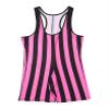 Yihuimin Mens Sleeveless Striped Bodysuit Wrestling Singlet Gym Sports Short Jumpsuit Sportwear Swimsuit Hot Pink XX-Large view 3