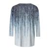 3/4 Sleeve Shirts for Women Womens 3/4 Sleeve Tops and Blouses Dressy Casual Floral Print Crewneck Tshirt Tunic Tops Loose Shirts Graphic Tees Dark Blue Medium view 4