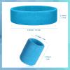 24 Pieces 80s Neon Sweatbands Set, Include 8 Sports Headbands and 16 Sweat Wristbands Elastic Athletic Tennis Sweat Bands Bulk for Man Woman(Sky Blue) view 3