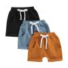 Baby Boys' Toddler 3-Pack Pull-on Jogger Shorts Classic Fit Elastic Waist Shorts Kids Multipacks Pants (Blue Brown Black, 0-6 Months)