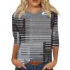 NineFit Basics Womens Plus Size Tops 3/4 Sleeve Blouses for Women Womens Shirts and Blouses Purple Tops for Women Women 3/4 Sleeve T Shirts Womens Tops Casual 3/4 Sleeves Womens Shirts Trendy Dark Gray S view 1