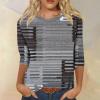 NineFit Basics Womens Plus Size Tops 3/4 Sleeve Blouses for Women Womens Shirts and Blouses Purple Tops for Women Women 3/4 Sleeve T Shirts Womens Tops Casual 3/4 Sleeves Womens Shirts Trendy Dark Gray S view 2