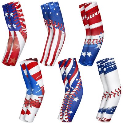 Bunnycool 6 Pairs Baseball Arm Sleeve Youth Sports Elbow Compression Small Basketball Shooter Sleeve Sun Protection Anti Slip