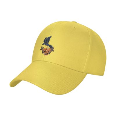 Adjustable Fierce Crows and Pumpkins Baseball Caps for Men Women Hat Truck Driver Hats Funny Baseball Cap Yellow