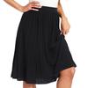 ZXIHZF Women Drapey Knitted Chiffon Pleated Midi Skirts (US, Alpha, Large, Regular, Regular, Black) view 1