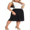 ZXIHZF Women Drapey Knitted Chiffon Pleated Midi Skirts (US, Alpha, Large, Regular, Regular, Black) view 3