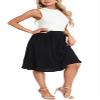 ZXIHZF Women Drapey Knitted Chiffon Pleated Midi Skirts (US, Alpha, Large, Regular, Regular, Black) view 4