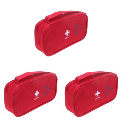 FOMIYES 3pcs Automotive Emergency Kit Kit Survival Medical Bag Bag Tote Medicine Storage Bag Roadtrip Necessities Bag Red Portable Travel