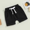 Baby Boys' Toddler 3-Pack Pull-on Jogger Shorts Classic Fit Elastic Waist Shorts Kids Multipacks Pants (Black Brown Grey, 12-18 Months) view 2