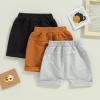 Baby Boys' Toddler 3-Pack Pull-on Jogger Shorts Classic Fit Elastic Waist Shorts Kids Multipacks Pants (Black Brown Grey, 12-18 Months) view 4