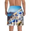 Santorini Greek Island Sea View Men's Standard Quick Dry Swim Trunk,Casual Mens Swim Trunks with Mesh Lining White view 3