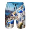 Santorini Greek Island Sea View Men's Standard Quick Dry Swim Trunk,Casual Mens Swim Trunks with Mesh Lining White view 4