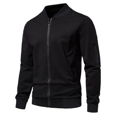 xoxingysm Men's Lightweight Bomber Jackets Light Track Jackets Casual Spring Fall Windbreaker Outdoor Golf Tennis Stylish Sweatshirts Coat for Men Black