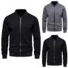 xoxingysm Men's Lightweight Bomber Jackets Light Track Jackets Casual Spring Fall Windbreaker Outdoor Golf Tennis Stylish Sweatshirts Coat for Men Black view 3