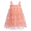 OBEEII Butterfly Dress for Girls, Spaghetti Straps 3D Butterfly Tulle Tutu Dress Wedding Princess Birthday Party Dress Easter Photoshoot Casual Summer Outfit Pink-Floral 2-3 T view 1