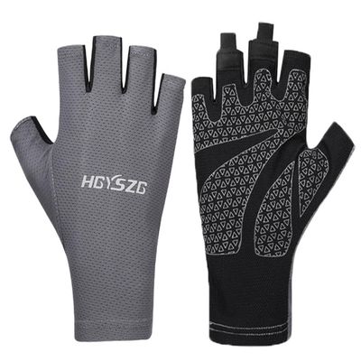 Fingerless Gloves Fishing Gloves Men & Women, Fingerless UV Protaction Gloves Driving Gloves Sailing Gloves Kayak Gloves Paddling Gloves Rowing Gloves, UV Gloves Sun Protection Gloves (Grey, X-Large)
