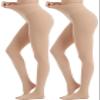 Hiltzo 80D Women's Tights Opaque Ultra Soft Solid Color Stretchable High Waist Footed Pantyhose with 25 Colors 2 Beige Large-X-Large view 1
