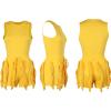 Jianono Women Casual Fringe Two Piece Outfits Tassel Short Pants Set Sleeveless Tank Tops Bodysuit Party Clubwears Yellow M view 3