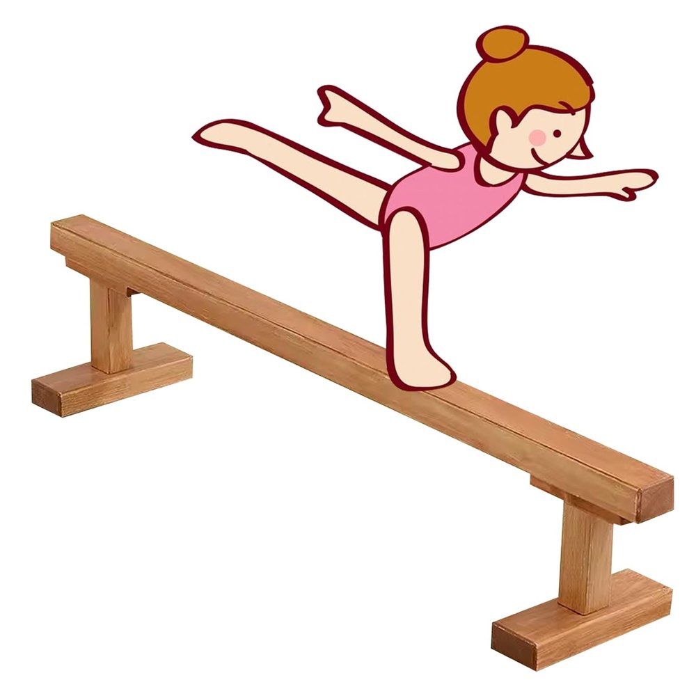 Balance Beams for Gymnastics at Home, Wooden Pro Kids Training Walking Beams Toddler, Floor Beam Gym Equipment for Beginners Athlete Children Practice ( Size : 150cm(59.1in) long/8cm(3.1in) width )