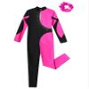 easyforever Kids Girls Long Sleeve Ballet Leotard Full Body Dance Unitard Jumpsuit Bodysuit with Hair Scrunchies Hot Pink 16 Years view 3