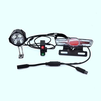 Srutueo Ebike for BBS01 BBS02 Mid-Drive Front and Rear Lights, Support Horn/Turning/B Raking Light, black