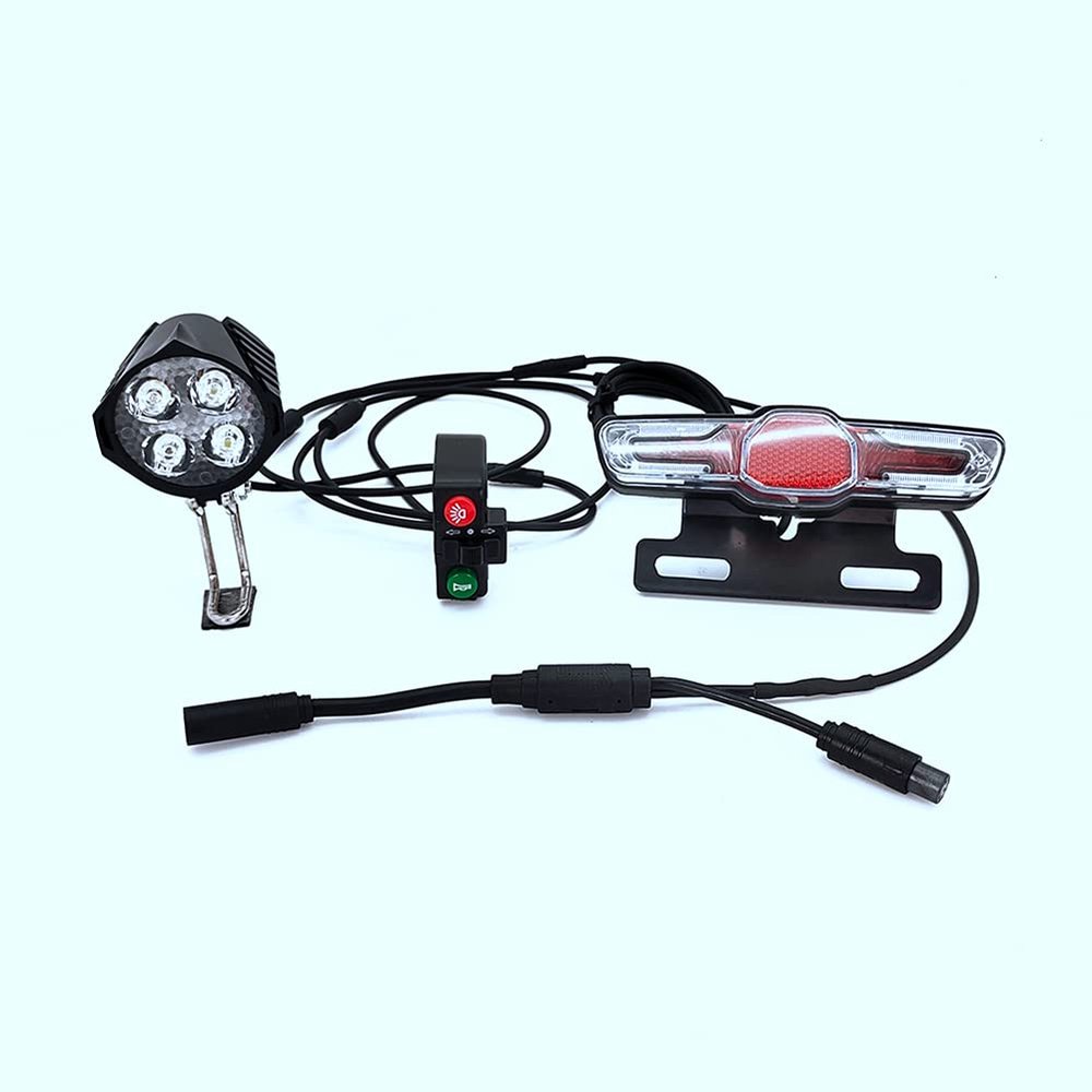 Srutueo Ebike for BBS01 BBS02 Mid-Drive Front and Rear Lights, Support Horn/Turning/B Raking Light, black