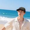 Clakllie Waterproof Short Brim Hat Flat Brim Baseball Cap Two-Tone Golf Dad Hat Breathable Workout Caps Sun Hat,Black view 2