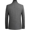 DGHM-JLMY Men's Tweed Wool Blend Blazer Modern Luxury Winter Sport Coat Classic Fit 2 Button Business Suits Jacket (Large,Grey) view 2