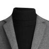 DGHM-JLMY Men's Tweed Wool Blend Blazer Modern Luxury Winter Sport Coat Classic Fit 2 Button Business Suits Jacket (Large,Grey) view 3