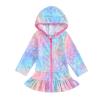 MAYUMMPY Kids Girl Swim Cover Up Swimsuit Zipper Beach Pool Bathing Suit Hoodie Dress Terry Coverup Swimwear (Pink2, 3-4 Years) view 1