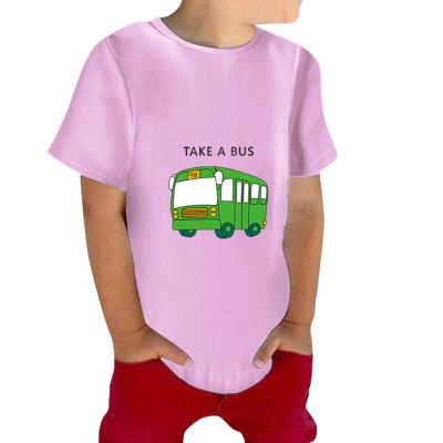 AIMAOMI Toddler Kids Baby Boys Girls Summer Cartoon Short Sleeve Crewneck Car Cartoon T Shirts Tops (Purple, 6-7 Years)