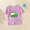 AIMAOMI Toddler Kids Baby Boys Girls Summer Cartoon Short Sleeve Crewneck Car Cartoon T Shirts Tops (Purple, 6-7 Years) view 2