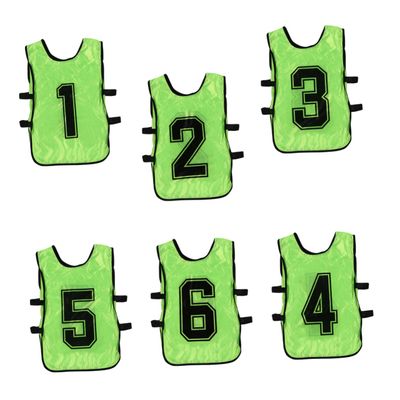 HANABASS 6pcs Durable Polyester Team Practice Vests Youth Sports Breathable Open-Sided Design for Soccer Basketball More Bright for Identification Green