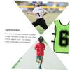 HANABASS 6pcs Durable Polyester Team Practice Vests Youth Sports Breathable Open-Sided Design for Soccer Basketball More Bright for Identification Green view 2