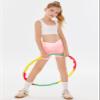 Girls Athletic Shorts Slim Tummy Control V Cross Waist Short Leggings Bike Dance Gymnastics Shorts Pink view 3