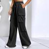 NineFit Basics Sweatpants Women High Waisted Wide Leg Pants Baggy Casual Cargo Sweatpants Athletic Trouser Workout Jogger with Pockets, Medium, A01_black view 3