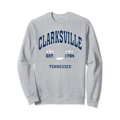 Clarksville Tennessee TN Throwback Vintage Athletic Sweatshirt