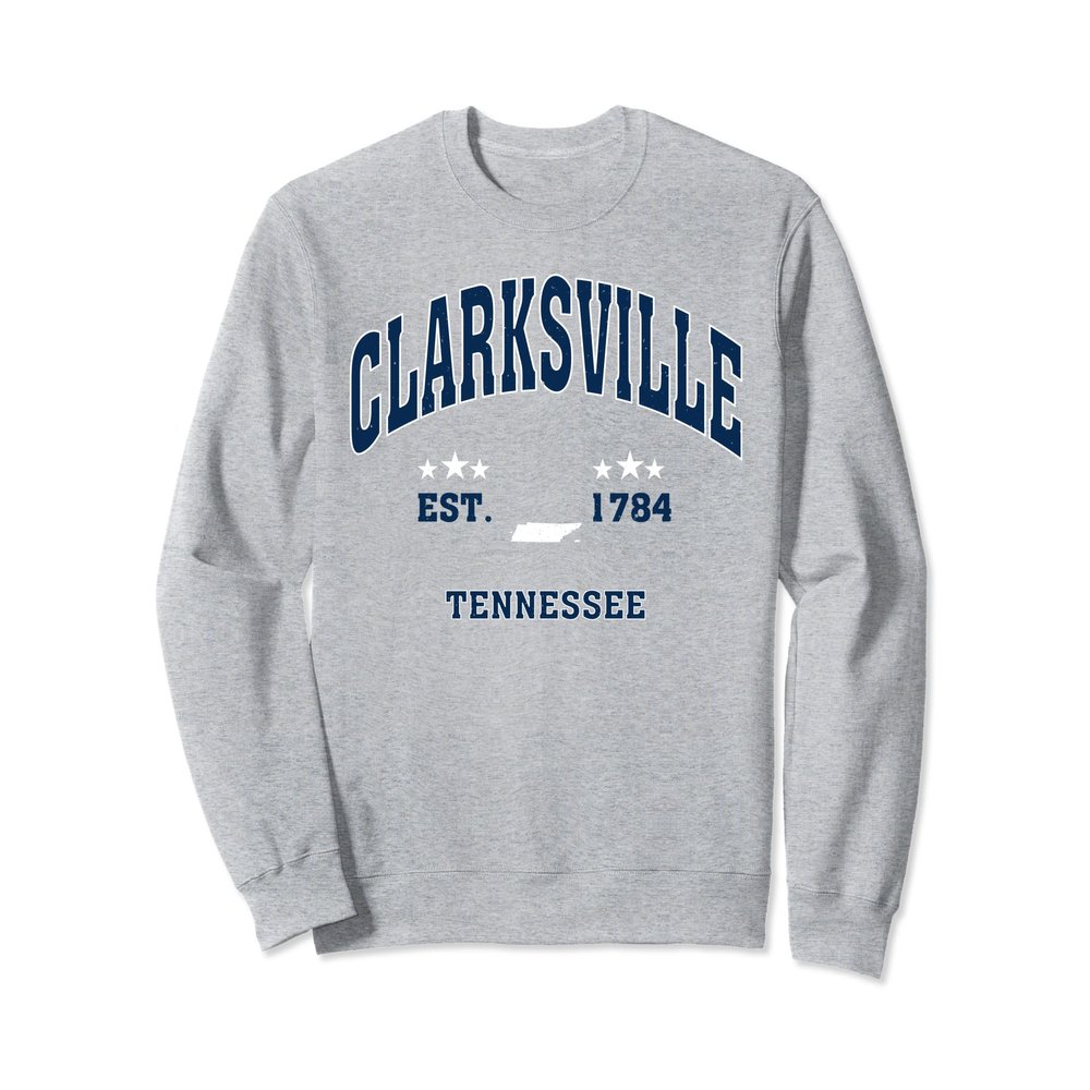 Clarksville Tennessee TN Throwback Vintage Athletic Sweatshirt