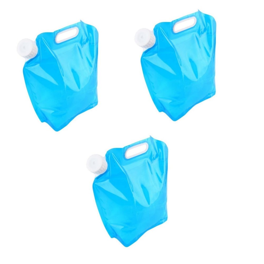 balacoo 3pcs Outdoor Water Carrier Bag Capacity Folding Design Safe Material for Camping Survival