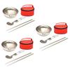 balacoo 3sets Camping Tableware Portable Picnic Bowl Utensils Folding Spoon Chopsticks Insulated Travel Outdoor Use Easy to Clean view 1
