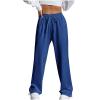 Sweatpants Women High Waisted Wide Leg Pants Baggy Casual Cargo Sweatpants Athletic Trouser Workout Jogger with Pockets view 1