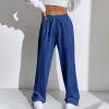Sweatpants Women High Waisted Wide Leg Pants Baggy Casual Cargo Sweatpants Athletic Trouser Workout Jogger with Pockets view 2