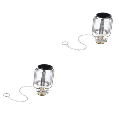 BESPORTBLE 2sets Camping Gas Lamp Outdoor Emergency Light Tent Gas Lamp Solar Camping Lights Compact Design Easy to Carry Multi-Functional Use
