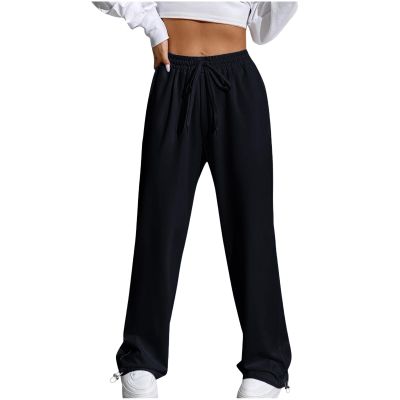 NineFit Basics Sweatpants Women High Waisted Wide Leg Pants Baggy Casual Cargo Sweatpants Athletic Trouser Workout Jogger with Pockets, Large, A02_black