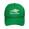 Fear No Fish Hat Adjustable Funny Mesh Baseball Cap Summer Trucker Hat Men Women Green view 1
