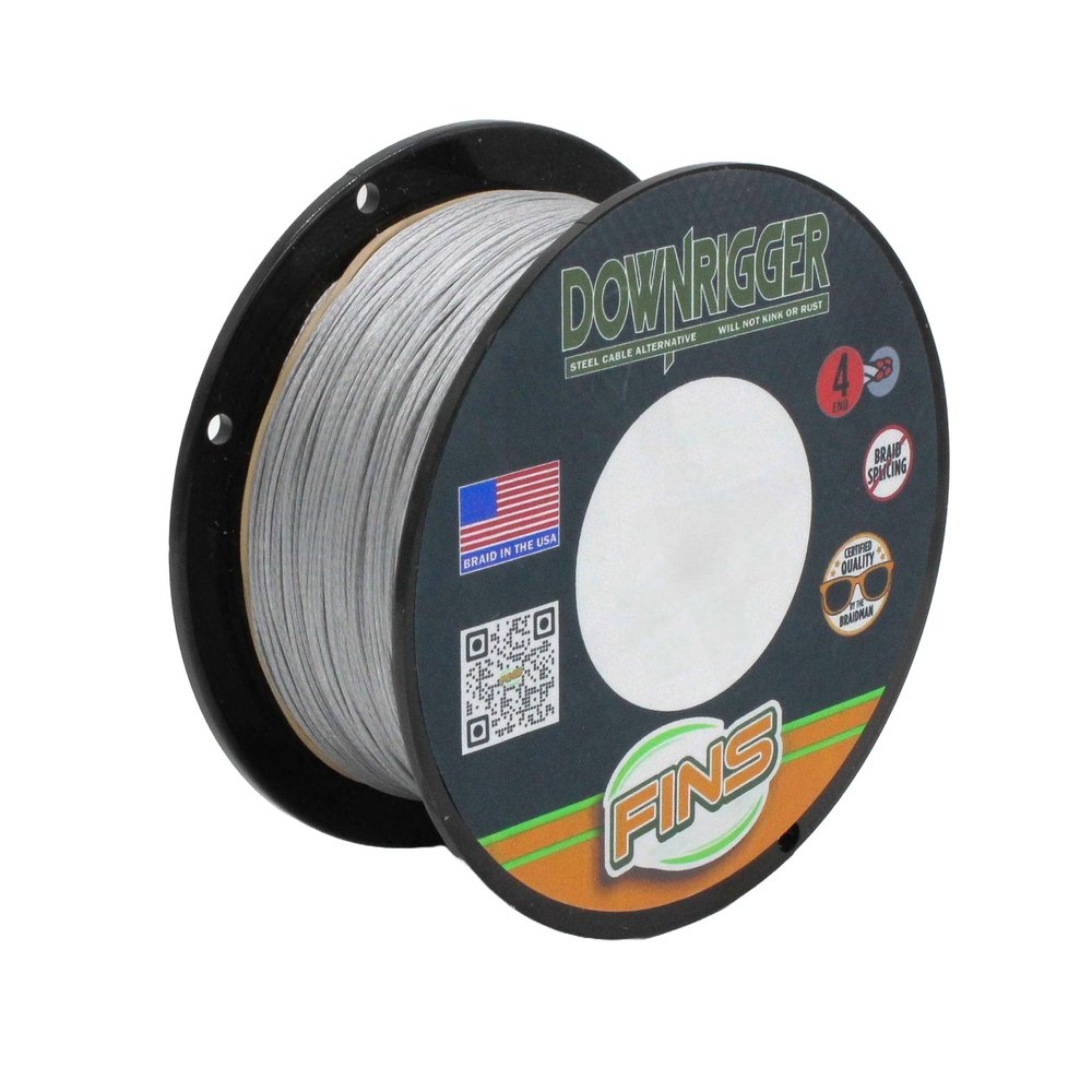 FINS Downrigger Braid - USA Made - Rust-Free Deep Sea Fishing Line, Reduces Blow-Back, No Kink High-Performance Braided Cable Alternative, 200 lb - 150 Yds