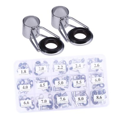 balacoo 75pcs Fishing Rod Guide Tip Rings Repair Kit Durable Frame Wear-Resistant Ring Different for Fishing Enthusiasts